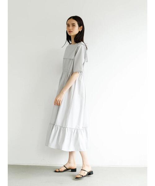 koe（コエ）の「ビッグカラーティア-ドワンピース*（ワンピース・レディース・パープル/モカ/ライトグレー・FREE）」の15枚目の写真