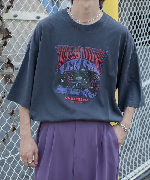 Perushu（ペルーシュ）の「モンスターペルーシュTシャツ（Tシャツ/カットソー・メンズ・パープル/チャコールグレー・MEDIUM/LARGE）」の6枚目の写真