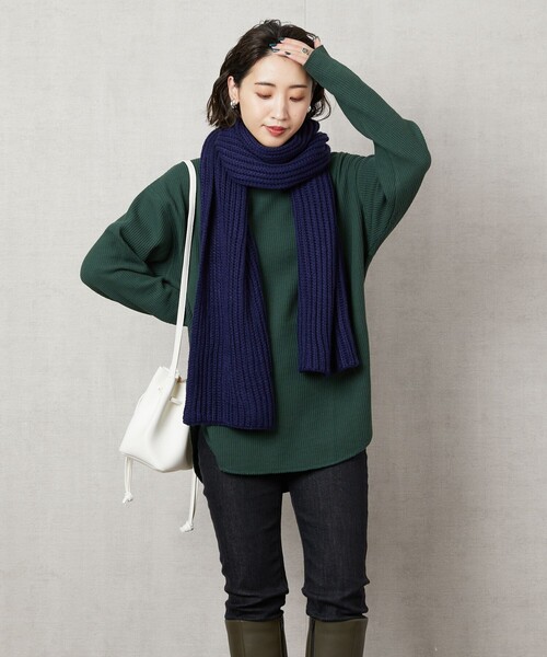 FREAK'S STORE（フリークスストア）の「▽【WEB限定】ワッフルチュニックプルオーバー（Tシャツ/カットソー・レディース・ブルー/レッド系/ブラウン/ライトグレー/ブラック/グリーン/ナチュラル/パープル/イエロー・ﾌﾘ-）」の11枚目の写真