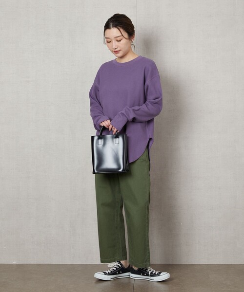 FREAK'S STORE（フリークスストア）の「▽【WEB限定】ワッフルチュニックプルオーバー（Tシャツ/カットソー・レディース・ブルー/レッド系/ブラウン/ライトグレー/ブラック/グリーン/ナチュラル/パープル/イエロー・ﾌﾘ-）」の17枚目の写真