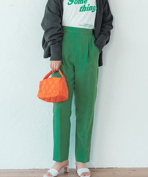 coca(coca)(コカ)の「\新色登場/テーパードパンツ(スラックス・レディース・ブラック/ブラウン/グレー/レッド/グリーン/アイボリー/ピンク/ブルー/ベージュ/ライトブルー/オレンジ/ピンク系その他・SHORT/LONG)」の7枚目の写真