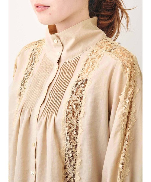 MEDE19F(メデジュウキュウ)の「MEDE19F リバーレース遣いのヴィンテージライクブラウス(シャツ/ブラウス・レディース・ベージュ/ブラック・LARGE/MEDIUM/X-LARGE/XX-LARGE)」の16枚目の写真