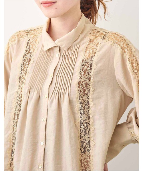 MEDE19F(メデジュウキュウ)の「MEDE19F リバーレース遣いのヴィンテージライクブラウス(シャツ/ブラウス・レディース・ベージュ/ブラック・LARGE/MEDIUM/X-LARGE/XX-LARGE)」の5枚目の写真