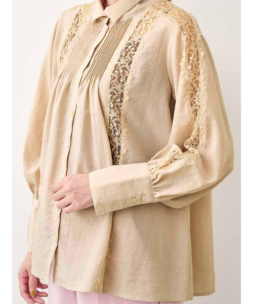 MEDE19F(メデジュウキュウ)の「MEDE19F リバーレース遣いのヴィンテージライクブラウス(シャツ/ブラウス・レディース・ベージュ/ブラック・LARGE/MEDIUM/X-LARGE/XX-LARGE)」の11枚目の写真