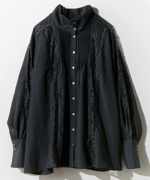 MEDE19F(メデジュウキュウ)の「MEDE19F リバーレース遣いのヴィンテージライクブラウス(シャツ/ブラウス・レディース・ベージュ/ブラック・LARGE/MEDIUM/X-LARGE/XX-LARGE)」の15枚目の写真