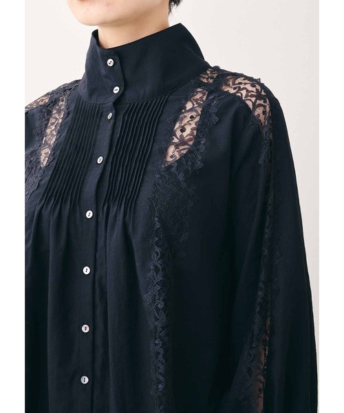 MEDE19F(メデジュウキュウ)の「MEDE19F リバーレース遣いのヴィンテージライクブラウス(シャツ/ブラウス・レディース・ベージュ/ブラック・LARGE/MEDIUM/X-LARGE/XX-LARGE)」の4枚目の写真