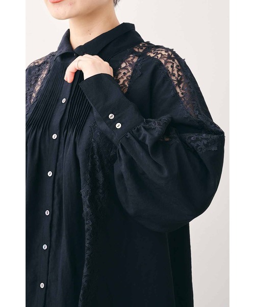 MEDE19F(メデジュウキュウ)の「MEDE19F リバーレース遣いのヴィンテージライクブラウス(シャツ/ブラウス・レディース・ベージュ/ブラック・LARGE/MEDIUM/X-LARGE/XX-LARGE)」の17枚目の写真