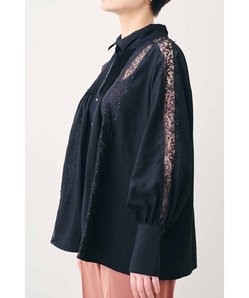 MEDE19F(メデジュウキュウ)の「MEDE19F リバーレース遣いのヴィンテージライクブラウス(シャツ/ブラウス・レディース・ベージュ/ブラック・LARGE/MEDIUM/X-LARGE/XX-LARGE)」の6枚目の写真