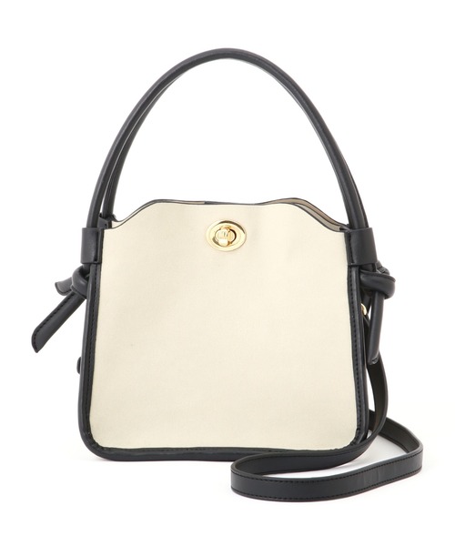 NATURAL BEAUTY BASIC（ナチュラルビューティーベーシック）の「パイピングボクシートート（トートバッグ・レディース・ブラック/カーキ・ﾌﾘ-）」の9枚目の写真