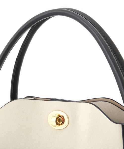 NATURAL BEAUTY BASIC（ナチュラルビューティーベーシック）の「パイピングボクシートート（トートバッグ・レディース・ブラック/カーキ・ﾌﾘ-）」の12枚目の写真