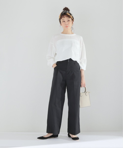 Simplicite（サンプリシテ）の「バックヘンリー ロングTブラウス◆（シャツ/ブラウス・レディース・ホワイト/ブラック・FREE）」の17枚目の写真