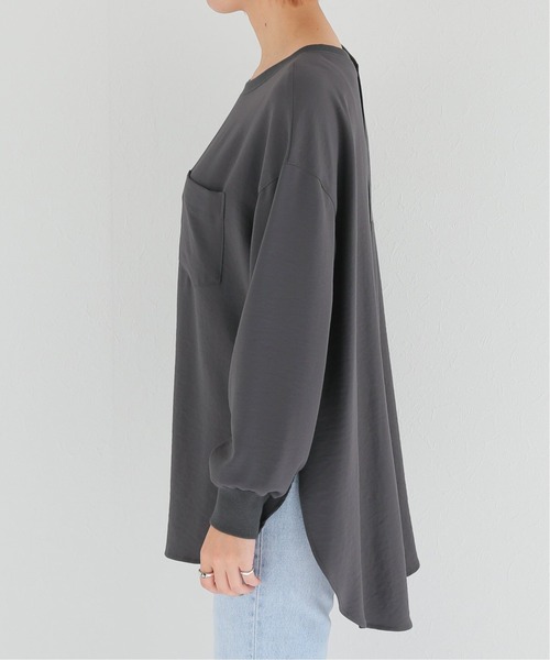 Simplicite（サンプリシテ）の「バックヘンリー ロングTブラウス◆（シャツ/ブラウス・レディース・ホワイト/ブラック・FREE）」の11枚目の写真