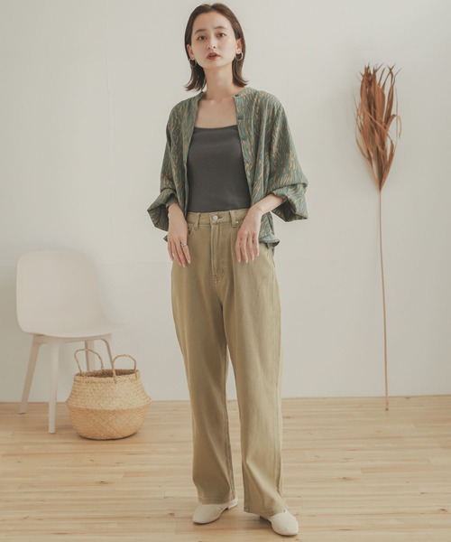 SENSE OF PLACE by URBAN RESEARCH（センスオブプレイスバイアーバンリサーチ）の「ソフトストライプタックスリーブシャツ（Tシャツ/カットソー・レディース・ブラック系その他/グリーン系その他/ベージュ系その他・ONE）」の10枚目の写真