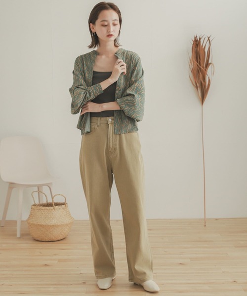 SENSE OF PLACE by URBAN RESEARCH（センスオブプレイスバイアーバンリサーチ）の「ソフトストライプタックスリーブシャツ（Tシャツ/カットソー・レディース・ブラック系その他/グリーン系その他/ベージュ系その他・ONE）」の11枚目の写真