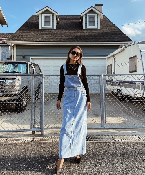 esutoreja（エストレジャ）の「ロングジャンパースカート（ジャンパースカート・レディース・ホワイト/ブラック/ブルー・FREE）」の19枚目の写真