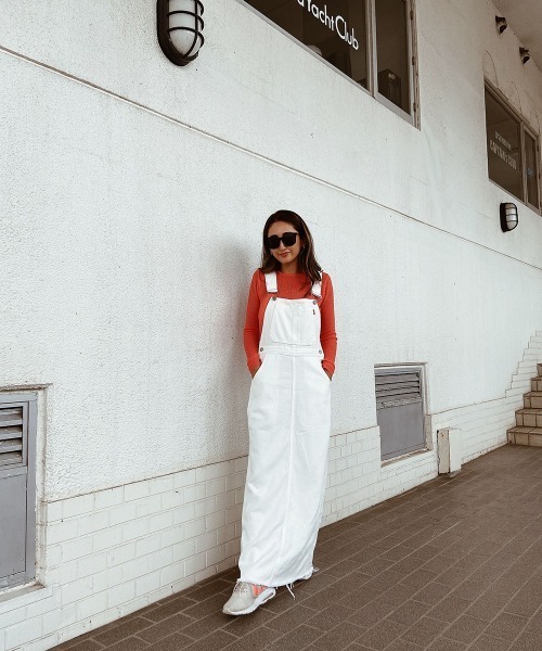 esutoreja（エストレジャ）の「ロングジャンパースカート（ジャンパースカート・レディース・ホワイト/ブラック/ブルー・FREE）」の17枚目の写真