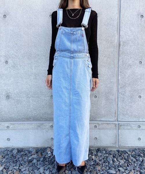 esutoreja（エストレジャ）の「ロングジャンパースカート（ジャンパースカート・レディース・ホワイト/ブラック/ブルー・FREE）」の7枚目の写真