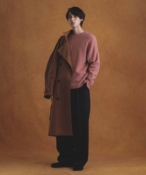 ADAM ET ROPE'（アダムエロペ）の「アルパカブレンド 7G クルーネック 天竺編みニット（ニット/セーター・メンズ・ダークブラウン/ベージュ系その他/ライトグリーン/ピンク系その他・M/L）」の5枚目の写真