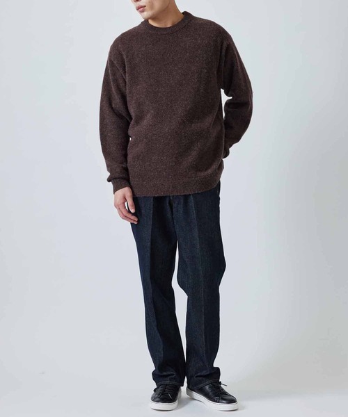 ADAM ET ROPE'（アダムエロペ）の「アルパカブレンド 7G クルーネック 天竺編みニット（ニット/セーター・メンズ・ダークブラウン/ベージュ系その他/ライトグリーン/ピンク系その他・M/L）」の22枚目の写真