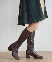 sango | スクエアトゥヒールストレッチロングブーツ(ブーツ)