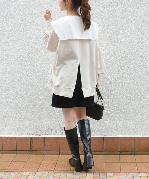 sango（sango）の「スクエアトゥヒールストレッチロングブーツ（ブーツ・レディース・ダークブラウン/アイボリー/ブラック/グレイッシュベージュ・3L/L/S/LL/M/SS）」の7枚目の写真