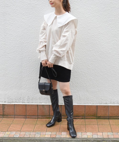 sango（sango）の「スクエアトゥヒールストレッチロングブーツ（ブーツ・レディース・ダークブラウン/アイボリー/ブラック/グレイッシュベージュ・3L/L/S/LL/M/SS）」の18枚目の写真