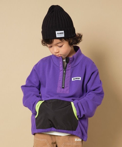 XLARGE KIDS（エクストララージキッズ）の「【ネット限定】別生地ポケットハーフジップ（スウェット・キッズ・ライトグリーン/ブルー/パープル・90cm/100cm/110cm/120cm/130cm/140cm）」の16枚目の写真