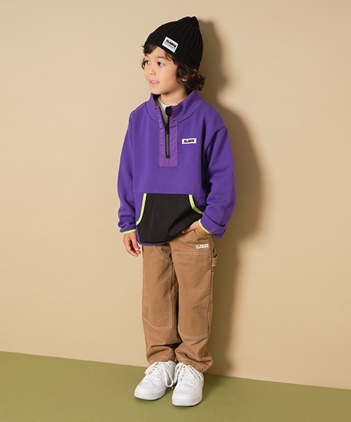 XLARGE KIDS（エクストララージキッズ）の「【ネット限定】別生地ポケットハーフジップ（スウェット・キッズ・ライトグリーン/ブルー/パープル・90cm/100cm/110cm/120cm/130cm/140cm）」の19枚目の写真