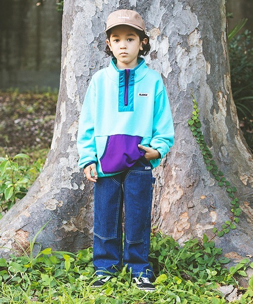 XLARGE KIDS（エクストララージキッズ）の「【ネット限定】別生地ポケットハーフジップ（スウェット・キッズ・ライトグリーン/ブルー/パープル・90cm/100cm/110cm/120cm/130cm/140cm）」の20枚目の写真