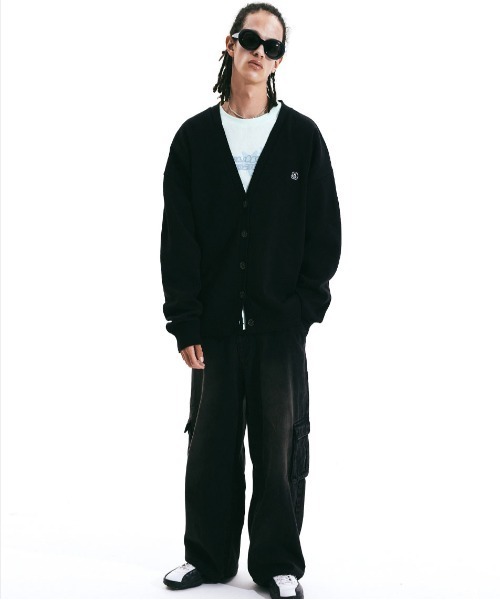 SCULPTOR(スカルプター)の「Basic Symbol Patch Cardigan/ベーシックシンボルパッチカーディガン(カーディガン/ボレロ・レディース・ブラック/アイボリー/杢グレー/グレイッシュブルー・MEDIUM)」の19枚目の写真