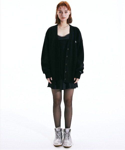 SCULPTOR(スカルプター)の「Basic Symbol Patch Cardigan/ベーシックシンボルパッチカーディガン(カーディガン/ボレロ・レディース・ブラック/アイボリー/杢グレー/グレイッシュブルー・MEDIUM)」の16枚目の写真