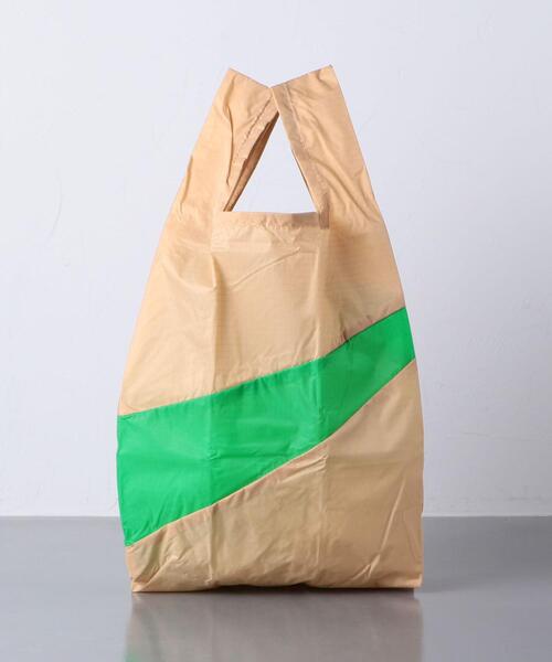 SUSAN BIJL(スーザンベル)の「<SUSAN BIJL (スーザン ベル) > ショッピングバッグ M(エコバッグ/サブバッグ・メンズ・ベージュ/ダークブラウン/ダークグリーン・FREE)」の2枚目の写真