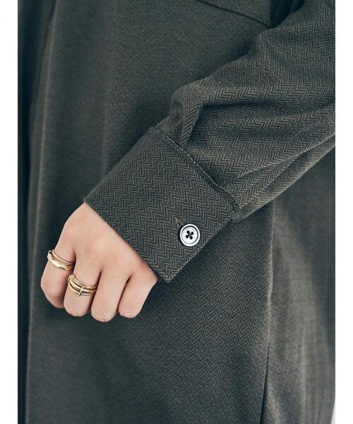 YECCA VECCA（イェッカヴェッカ）の「・ヘリンボーン柄カットソーワンピース＊（ワンピース・レディース・ブラック/カーキ/グレイッシュベージュ・FREE）」の17枚目の写真