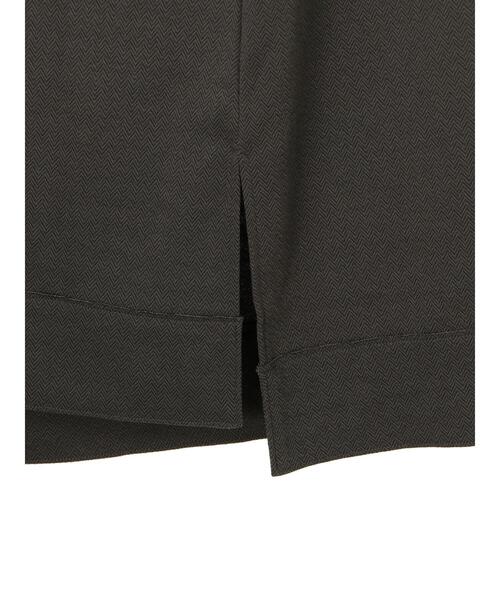 YECCA VECCA（イェッカヴェッカ）の「・ヘリンボーン柄カットソーワンピース＊（ワンピース・レディース・ブラック/カーキ/グレイッシュベージュ・FREE）」の6枚目の写真