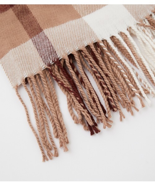AZUL by moussy（アズールバイマウジー）の「COLOR CHECK STOLE/カラーチェックストール（ストール/ショール・レディース・オレンジ系その他/ブラウン系その他・FREE）」の7枚目の写真