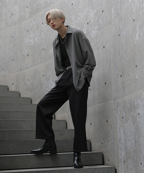 G.O.C（ジーオーシー）の「オーバーサイズドレープドルマンシャツ（シャツ/ブラウス・メンズ・ワイン/ブラック/チャコールグレー/ホワイト/ベージュ/ブルー・SMALL/MEDIUM/LARGE）」の10枚目の写真