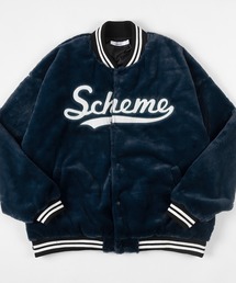 make a ray! | アップリケ刺繍 ボアフリース リブラインスタジャン/ファースタジャン(スタジャン)