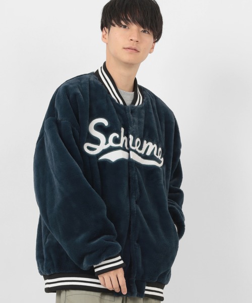 make a ray!（メイク ア レイ！）の「アップリケ刺繍 ボアフリース リブラインスタジャン/ファースタジャン（スタジャン・レディース・ネイビー/グリーン・M/L）」の15枚目の写真