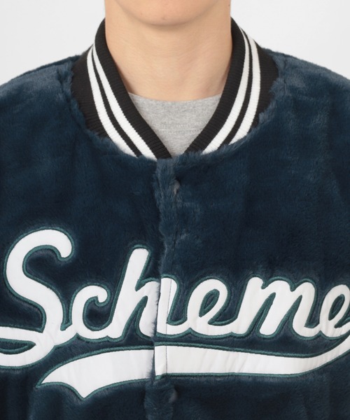 make a ray!（メイク ア レイ！）の「アップリケ刺繍 ボアフリース リブラインスタジャン/ファースタジャン（スタジャン・レディース・ネイビー/グリーン・M/L）」の11枚目の写真