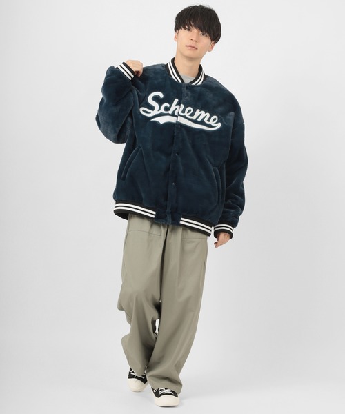 make a ray!（メイク ア レイ！）の「アップリケ刺繍 ボアフリース リブラインスタジャン/ファースタジャン（スタジャン・レディース・ネイビー/グリーン・M/L）」の12枚目の写真