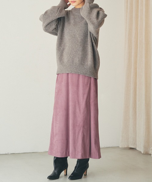 OUTERSUNSET(アウターサンセット)の「ヤク混 knit pullover(ニット/セーター・レディース・ライトブルー/モカ/マスタード・FREE)」の5枚目の写真