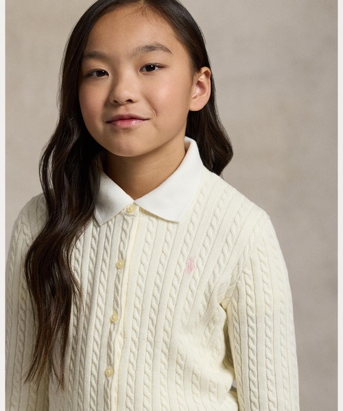 POLO RALPH LAUREN CHILDRENSWEAR(ポロ ラルフ ローレン チルドレンズウェア)の「ミニ ケーブル コットン カーディガン(カーディガン/ボレロ・キッズ・ナチュラル・L/M/XL/S)」の4枚目の写真