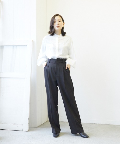 VIBGYOR（ヴィブジョー）の「T/PuツイルセンタープレススラックスPT(AS)（スラックス・レディース・グリーン/ピンク/ブラック・FREE）」の5枚目の写真