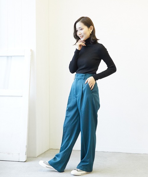 VIBGYOR（ヴィブジョー）の「T/PuツイルセンタープレススラックスPT(AS)（スラックス・レディース・グリーン/ピンク/ブラック・FREE）」の11枚目の写真