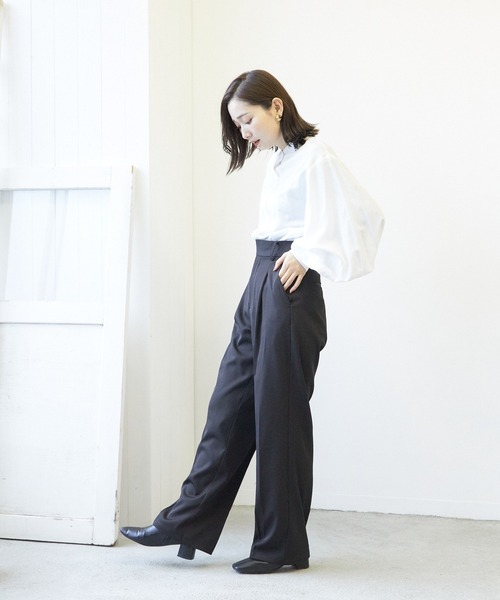 VIBGYOR（ヴィブジョー）の「T/PuツイルセンタープレススラックスPT(AS)（スラックス・レディース・グリーン/ピンク/ブラック・FREE）」の6枚目の写真