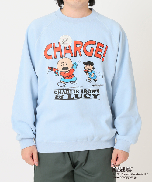 PEANUTS(ピーナッツ)の「【PEANUTS×SPORTS WEAR】別注 オーバーサイズ カラープリントスウェット(スウェット・メンズ・ベージュ/ネイビー/グレー/ブルー・MEDIUM/LARGE/X-LARGE)」の9枚目の写真