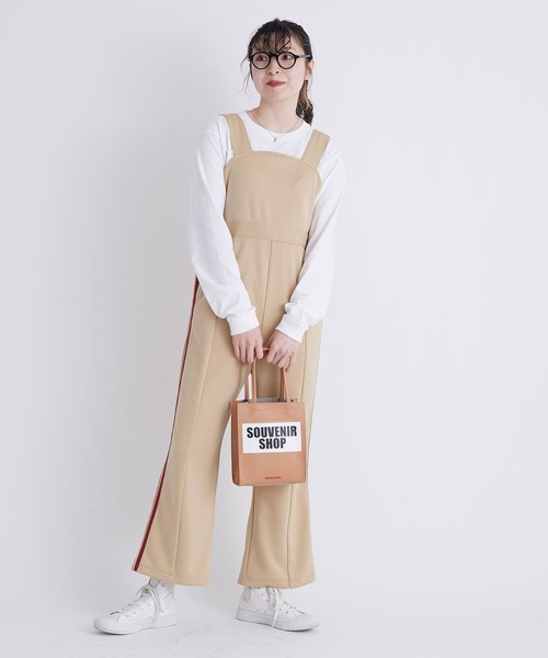 I am I in fact...(アイアムアイインファクト)の「●Jersey jump suit(サロペット/オーバーオール・レディース・ブラック/ベージュ/グリーン・FREE)」の5枚目の写真