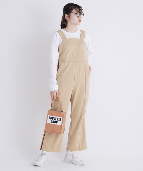 I am I in fact...(アイアムアイインファクト)の「●Jersey jump suit(サロペット/オーバーオール・レディース・ブラック/ベージュ/グリーン・FREE)」の6枚目の写真