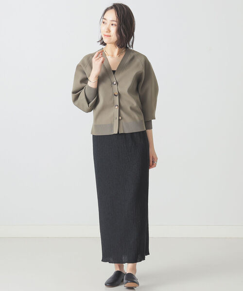 BEAMS LIGHTS（ビームスライツ）の「BEAMS LIGHTS / リンクルストレッチ スカート（スカート・レディース・イエロー系その他3/ブラック・ONE SIZE）」の6枚目の写真