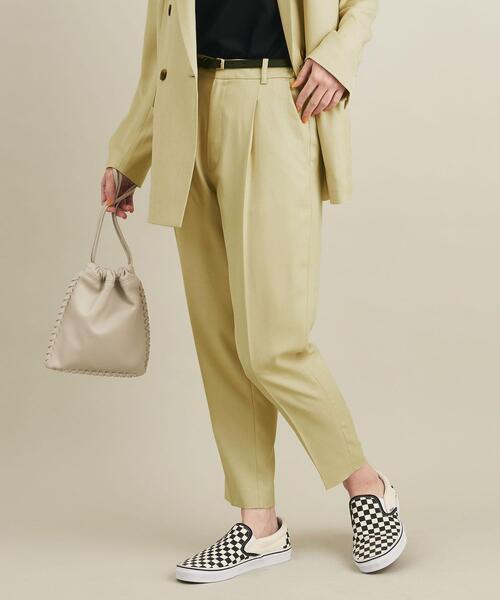 BEAUTY&YOUTH UNITED ARROWS(ビューティーアンドユースユナイテッドアローズ)の「BY リネンライク ツイルタックテーパードパンツ -ウォッシャブル- ∴(その他パンツ・レディース・ベージュ/ネイビー/イエロー・S/M/L/XS)」の10枚目の写真